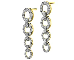 Kolczyki z żółtego złota z brylantami - 1,00 ct - próba 585