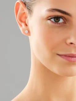 Kolczyki z żółtego złota z brylantami laboratoryjnymi - 0,37 ct - próba 585