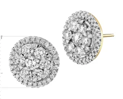 Kolczyki z żółtego złota z brylantami - 2,37 ct - próba 585