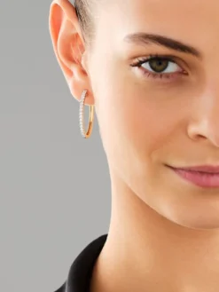 Kolczyki z żółtego złota z brylantami laboratoryjnymi - koła - 1,00 ct - próba 750