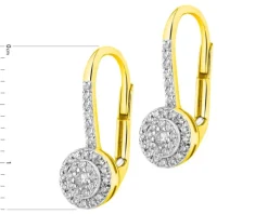 Kolczyki z żółtego złota z brylantami - 0,19 ct - próba 585