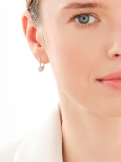 Kolczyki z żółtego złota z brylantami - 0,19 ct - próba 585