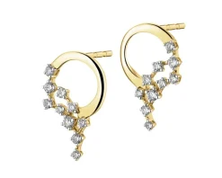 Kolczyki z żółtego złota z brylantami - 0,25 ct - próba 585