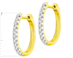 Kolczyki z żółtego złota z brylantami - koła - 0,25 ct - próba 585