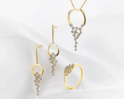 Kolczyki z żółtego złota z brylantami - 0,48 ct - próba 585