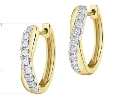 Kolczyki z żółtego złota z brylantami  laboratoryjnymi  - koła - 0,33 ct - próba 585