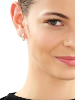 Kolczyki z żółtego złota z brylantami  laboratoryjnymi  - koła - 0,33 ct - próba 585