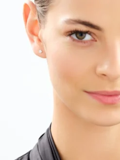 Kolczyki z żółtego złota z brylantami laboratoryjnymi - 0,31 ct - próba 585