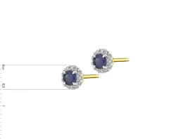 Kolczyki z żółtego złota z brylantami i szafirami - próba 585