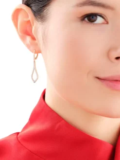 Kolczyki z żółtego złota z brylantami - 0,45 ct - próba 585