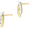 Kolczyki z żółtego złota z brylantami - 0,02 ct - próba 585