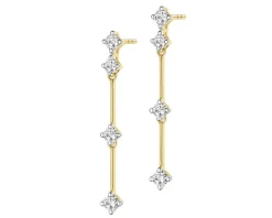 Kolczyki z żółtego złota z brylantami - 0,56 ct - próba 585