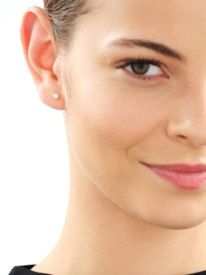 Kolczyki z żółtego złota z brylantami laboratoryjnymi - 0,30 ct - próba 585