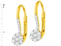 Kolczyki z żółtego złota z brylantami - 0,32 ct - próba 585