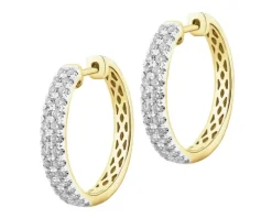 Kolczyki z żółtego złota z brylantami - koła - 0,50 ct - próba 585