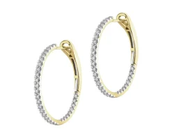 Kolczyki z żółtego złota z brylantami - koła - 1,00 ct - próba 585