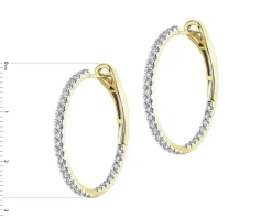 Kolczyki z żółtego złota z brylantami - koła - 1,00 ct - próba 585