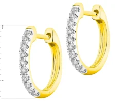 Kolczyki z żółtego złota z brylantami - koła - 0,20 ct - próba 585