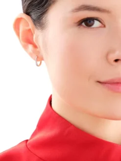 Kolczyki z żółtego złota z brylantami - koła - 0,20 ct - próba 585