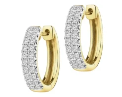 Kolczyki z żółtego złota z brylantami laboratoryjnymi - koła - 0,50 ct - próba 585