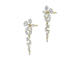 Kolczyki z żółtego złota z brylantami - 0,65 ct - próba 585