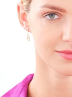 Kolczyki z żółtego złota z brylantami - 0,02 ct - próba 585