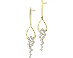 Kolczyki z żółtego złota z brylantami - 0,44 ct - próba 585