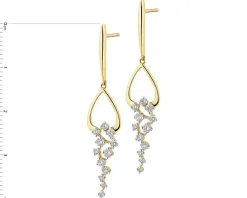 Kolczyki z żółtego złota z brylantami - 0,44 ct - próba 585