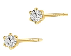 Kolczyki z żółtego złota z brylantami - 0,20 ct - próba 585