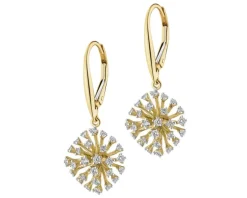 Kolczyki z żółtego złota z brylantami - 0,69 ct - próba 585