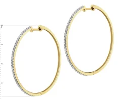 Kolczyki z żółtego złota z brylantami - koła - 0,50 ct - próba 585