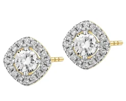 Kolczyki z żółtego złota z brylantami - 0,55 ct - próba 585