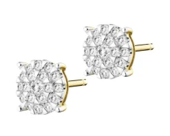 Kolczyki z żółtego złota z brylantami - 0,27 ct - próba 585