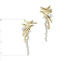 Kolczyki z żółtego złota z brylantami - 0,55 ct - próba 585