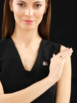 Kolczyki z żółtego złota z czarnymi brylantami - 0,49 ct - próba 585