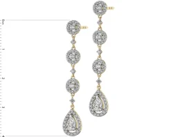 Kolczyki z żółtego złota z diamentami - 1,30 ct - próba 585