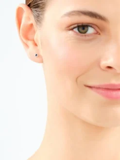 Kolczyki z żółtego złota z diamentami i szafirami - próba 585