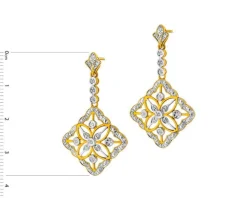 Kolczyki z żółtego złota z diamentami - 0,16 ct - próba 585