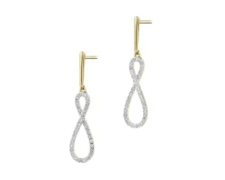 Kolczyki z żółtego złota z diamentami - 0,12 ct - próba 585