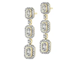 Kolczyki z żółtego złota z diamentami - 0,93 ct - próba 585