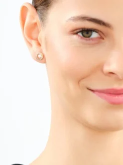 Kolczyki z żółtego złota z diamentami - koła - 0,33 ct - próba 750