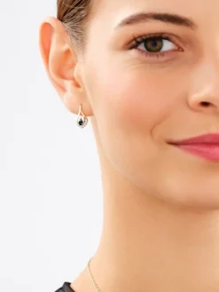 Kolczyki z żółtego złota z diamentami i szafirami - próba 375