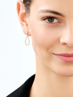 Kolczyki z żółtego złota z diamentami - 0,08 ct - próba 585