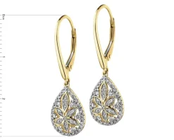 Kolczyki z żółtego złota z diamentami - 0,44 ct - próba 585