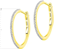 Kolczyki z żółtego złota z diamentami - koła - 0,10 ct - próba 585