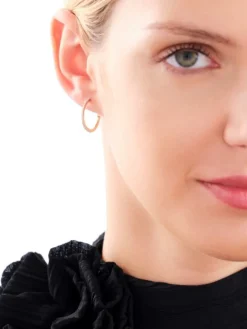 Kolczyki z żółtego złota z diamentami - koła - 0,10 ct - próba 585