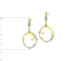 Kolczyki z żółtego złota z diamentami - 0,27 ct - próba 585