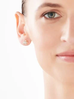 Kolczyki z żółtego złota z diamentami - 0,06 ct - próba 375