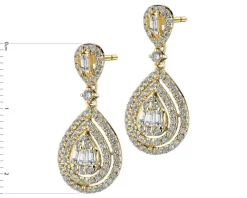 Kolczyki z żółtego złota z diamentami - 0,76 ct - próba 585