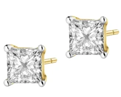 Kolczyki z żółtego złota z diamentami laboratoryjnymi - 0,62 ct - próba 585